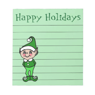 Cadeau de bloc-notes de courses de lutin de Noël