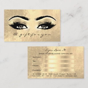 Cadeau de certificat Brosses maquillage Gold Lashe