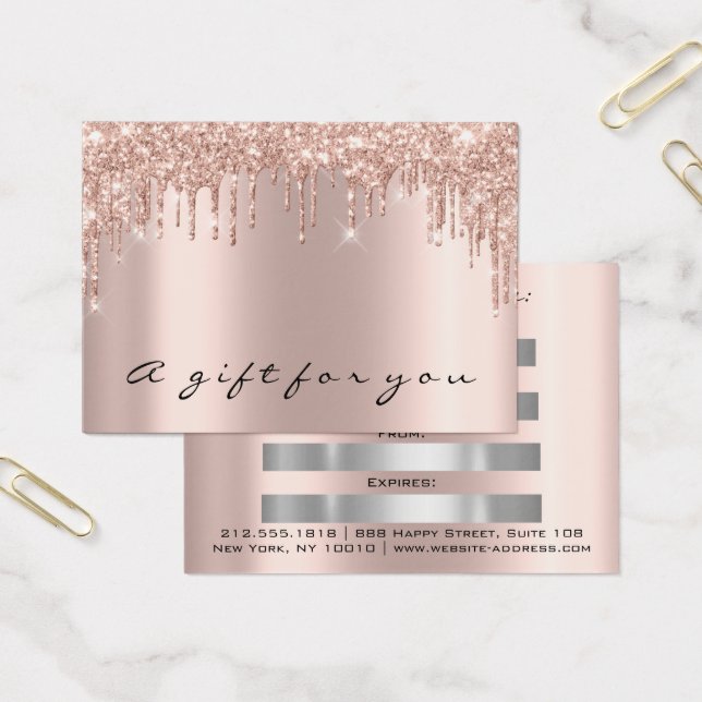 Cadeau de certificat gouttes de maquillage gris br (Bureau)