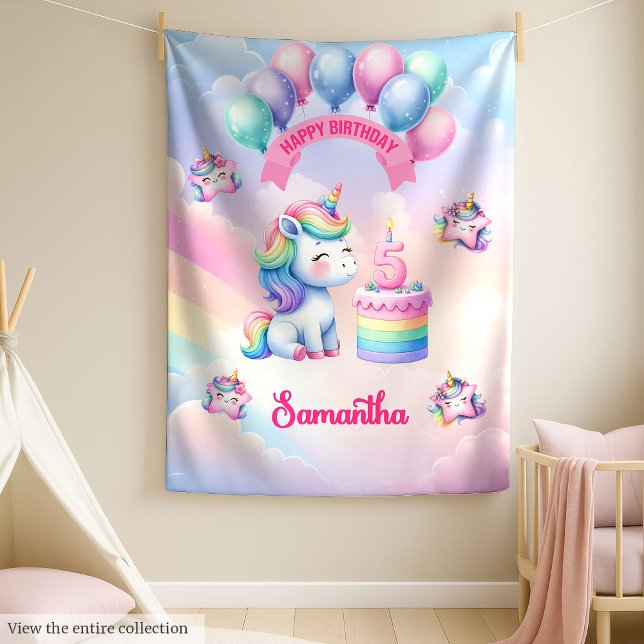 Cadeau de couverture de licorne magique pour fille (Magical Unicorn Blanket Gift for 5th Birthday Girl)