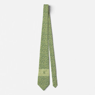 Cadeau de Cravate Monogramme Feuille vert pour pap