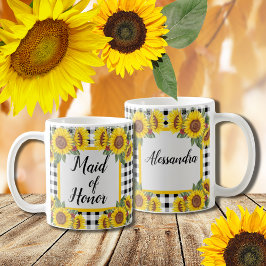 Cadeau de Demoiselle d'Honneur Mug Tournesols Pers