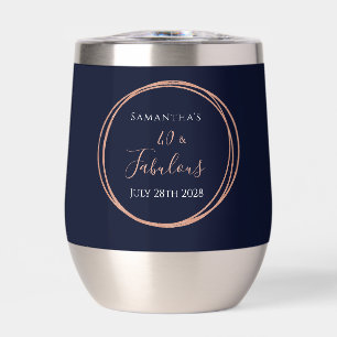 Cadeau de fête de 40 ans Navy Rose Gold