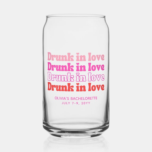 Cadeau de fête de Bachelorette rétro rose Amour en (Recto)
