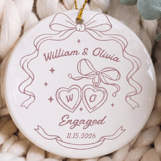 Cadeau de fiançailles pour couple Ornement en céra