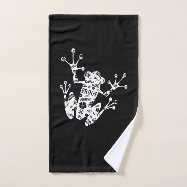 Cadeau de grenouille | I Love Frog White (Serviette à main)