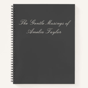 Cadeau de journal noir élégant personnalisé avec n