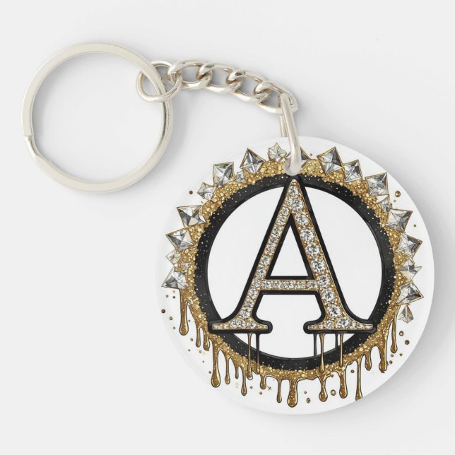 Cadeau de mariage initial en or Monogramme perle (Devant)