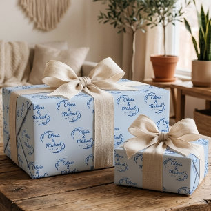 Cadeau de Mariage Papier Personnalisé avec Ruban