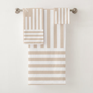 Cadeau de mariage pour salle de bain rayé blanc be