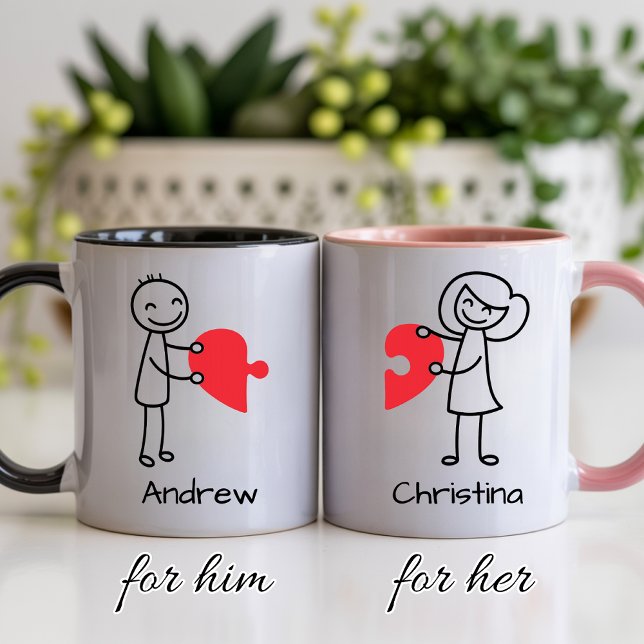 Cadeau de mug à café personnalisé pour la Saint-Va (Romantic Couples Coffee Cup Gift for Him or Her, Custom Couple Mug Valentine’s Gift for Him or Her)