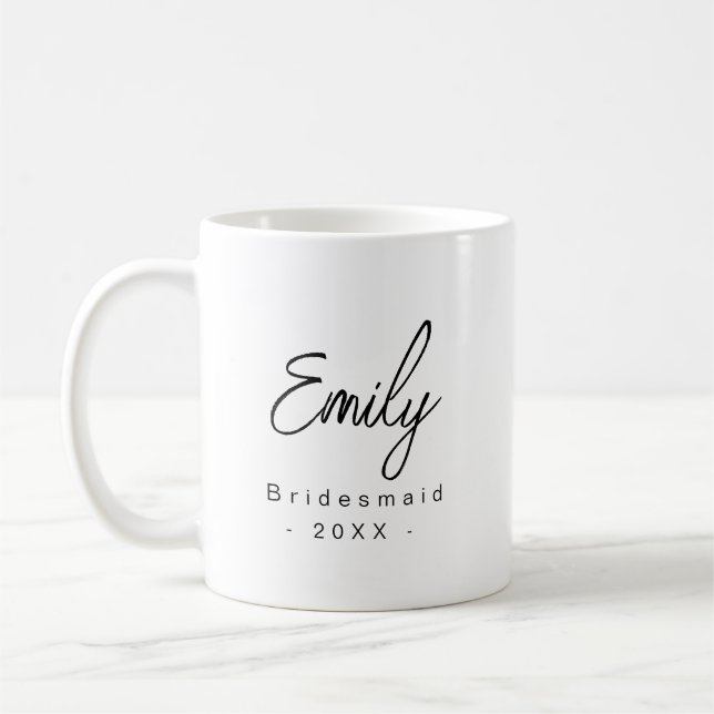 Cadeau de mug élégant moderne Demoiselle d'honneur (Gauche)