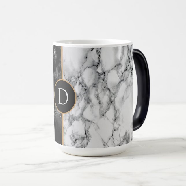 Cadeau de Mug en marbre noir avec personnalisation (Devant droit)