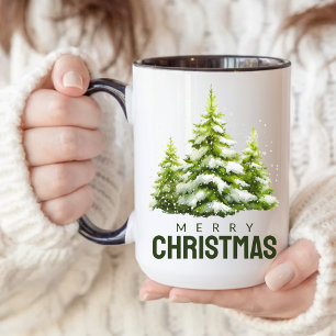 Cadeau de Mug Joyeux Noël Aquarelle pour Maman ou