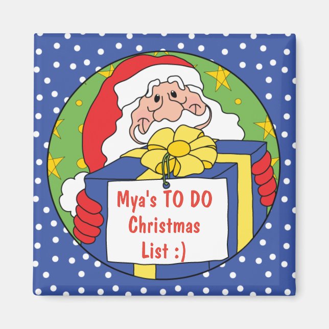 Cadeau de Noël Carré Magnet Père Noël (Devant)
