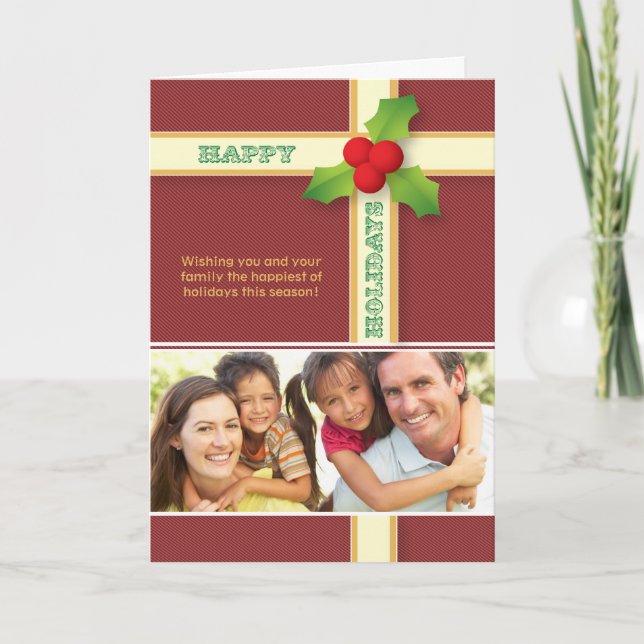 Cadeau de Noël Carte de vacances de famille person (Devant)