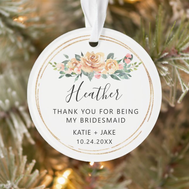 Cadeau de Noël Floral Bridesmaid | Bridesmaid (Arbre)
