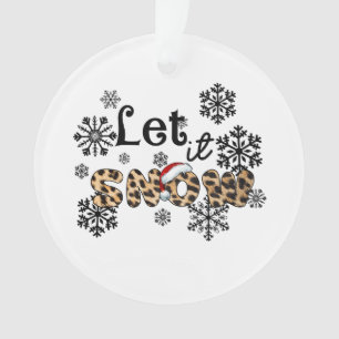 Cadeau de Noël laissez-le neiger léopard