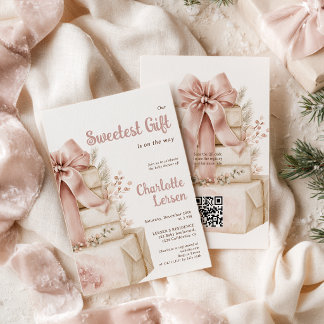 Cadeau de Noël le plus doux Fille Invitation de Ba