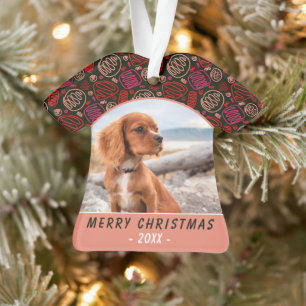 Cadeau de Noël photo de chien d'art en ligne simpl