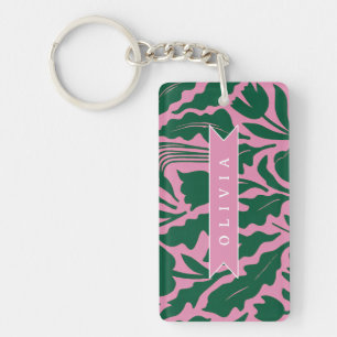 Cadeau de nom floral botanique rose vif personnali