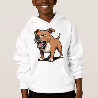 Cadeau de Pitbull Brun en Colère Dessin Animé pour