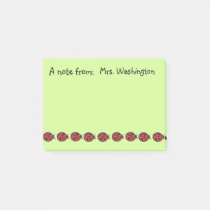 Cadeau de Post-It Ladybugs de l'enseignante