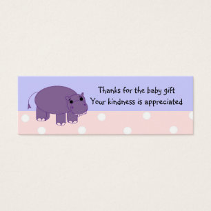Cadeau de remerciement bébé hippopotame violet