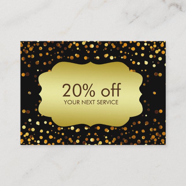 Cadeau de remise de carte de bon d'or de confettis (Devant)