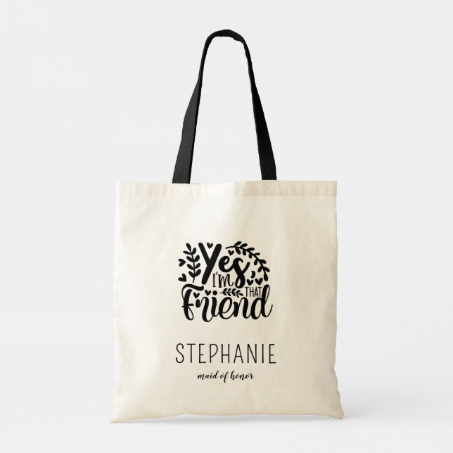 Cadeau de Sac fourre-tout d'honneur personnalisé (Dos)