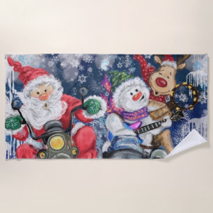 Cadeau de serviette de plage de Christmas Friends 