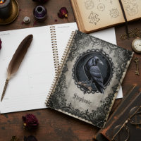 Cadeau de sorcière botanique de corbeau gothique d