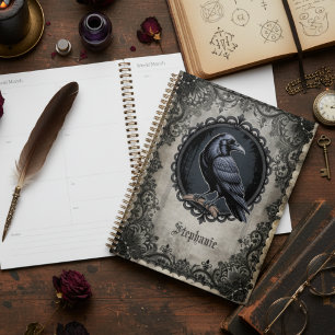 Cadeau de sorcière botanique de corbeau gothique d