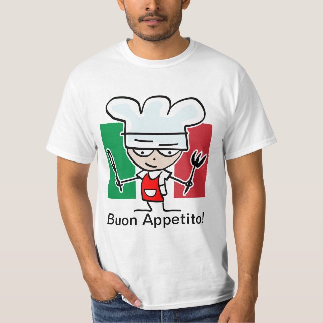 Cadeau de T-shirt pour les cuisiniers italiens de (Devant)