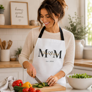 Cadeau de tablier personnalisé au nom de maman et