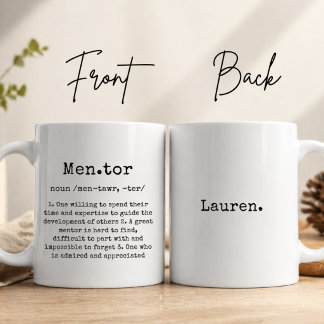 Cadeau de tasse de mentor personnalisé, nom person