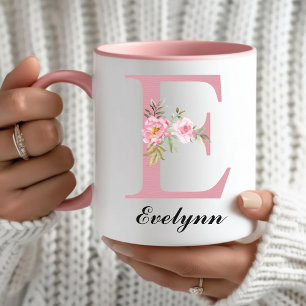Cadeau de tasse personnalisée fleurs roses pour Ma
