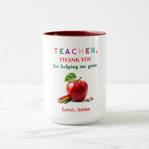 Cadeau de tasse pour enseignant – Message de remer