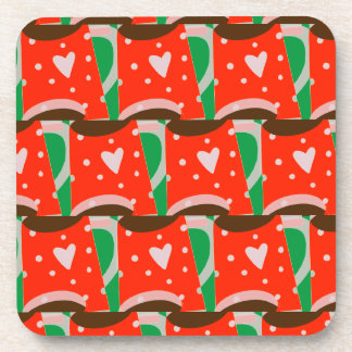 Cadeau de vacances Red & Green dessous de verre en