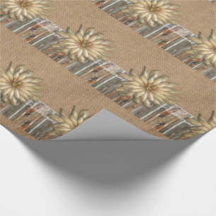 Cadeau Dentelle de Barnwood de toile de jute et papier