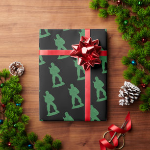 Cadeau Des hommes de l'Armée verte sur papier noir Motif