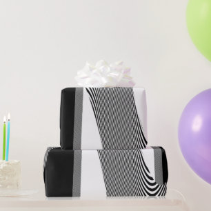 Cadeau Design D'Art Op Noir Et Blanc, Papier Enveloppé