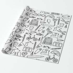 Cadeau Dessins de doodle mûrs enveloppant du papier