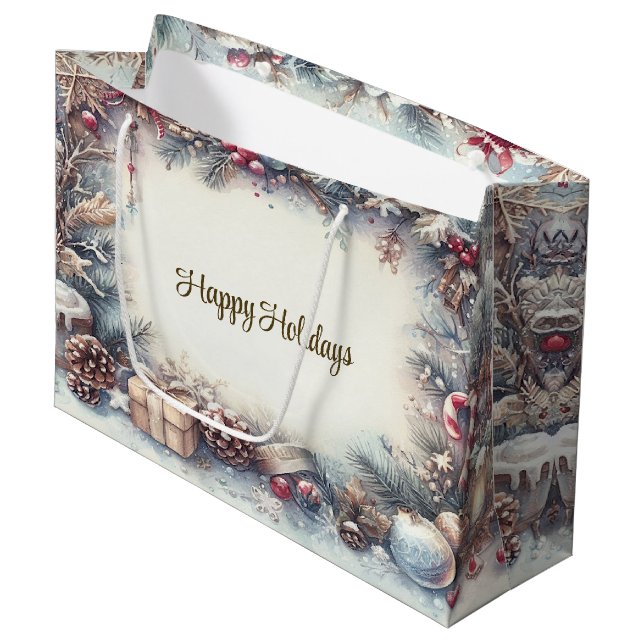 Cadeau d'hiver Sac cadeau de vacances (Devant Angle)
