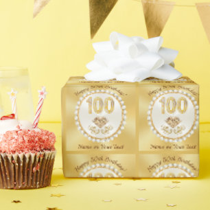 Cadeau Diamants et Perles, 100e Papier d'enveloppement ca