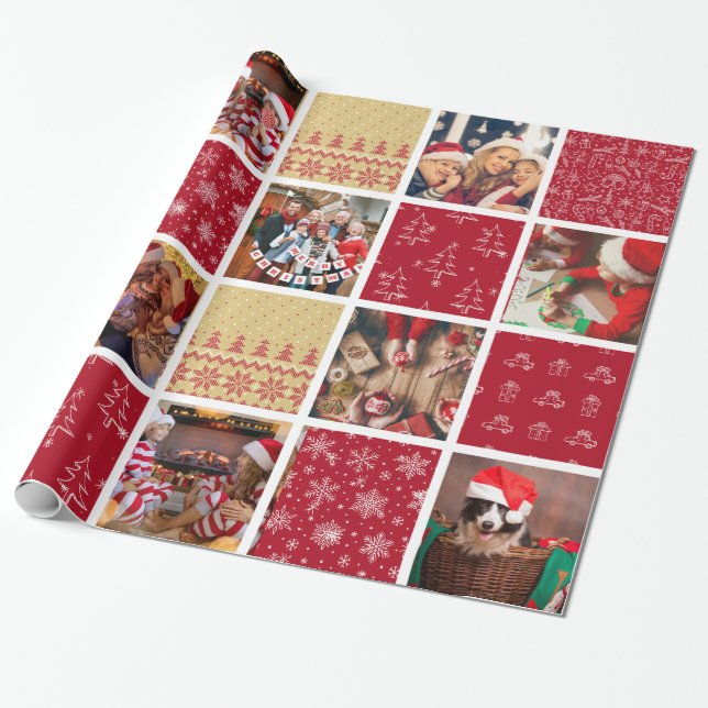 Cadeau Dix photos papier d'enveloppement de Noël (Déroulé)