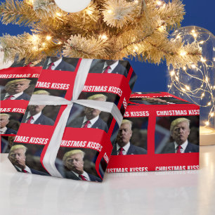 CADEAU DONALD TRUMP CHRISTMAS KISSES KISS WRAPPER PAPIER