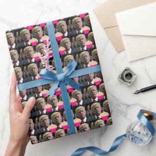 CADEAU DONALD TRUMP KISS CUPCAKES PAPIER D'ANNIVERSAIRE