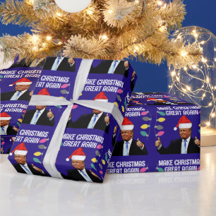 CADEAU DONALD TRUMP SANTA HAT CHRISTMAS WRAPPER PAPIER