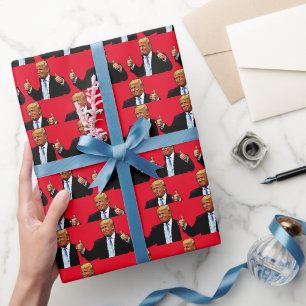 CADEAU DONALD TRUMP THUMBS UP CHRISTMAS WRAPPER PAPIER